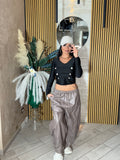 Pantalone ecopelle bubble