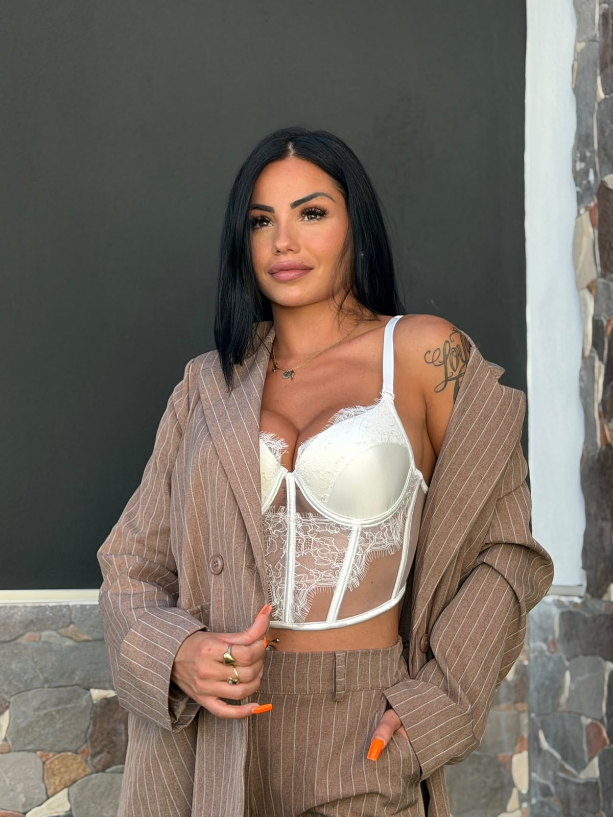 Bralette merletto push up