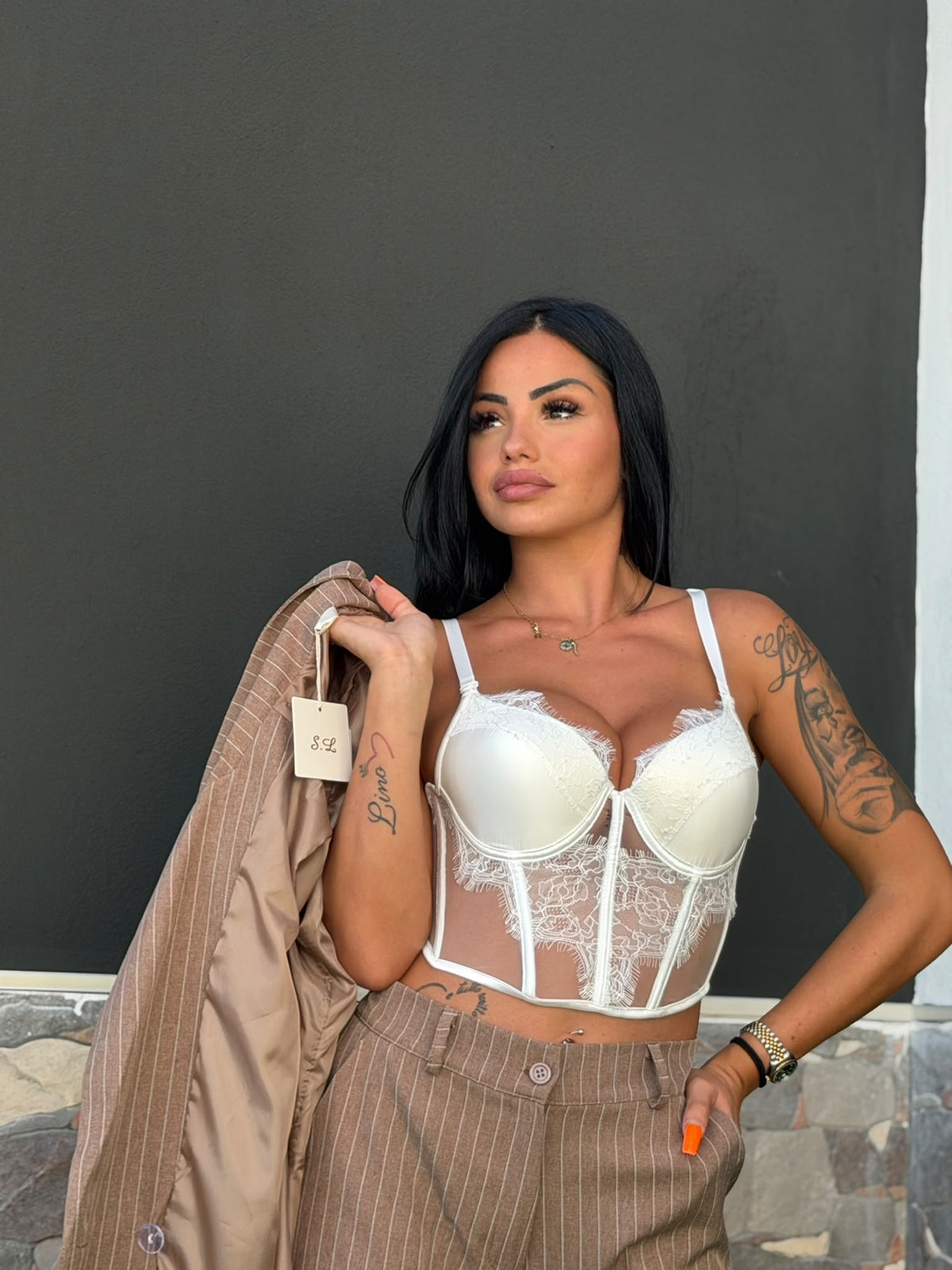 Bralette merletto push up